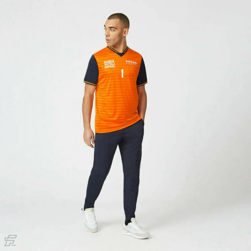 Camiseta Masculina Max Verstappen – Red Bull Racing F1 – Laranja