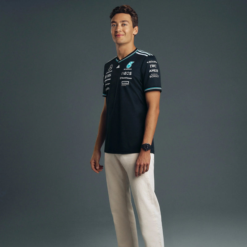 Camisa Autêntica de Piloto da Equipe Mercedes-AMG F1 2025 – Preta