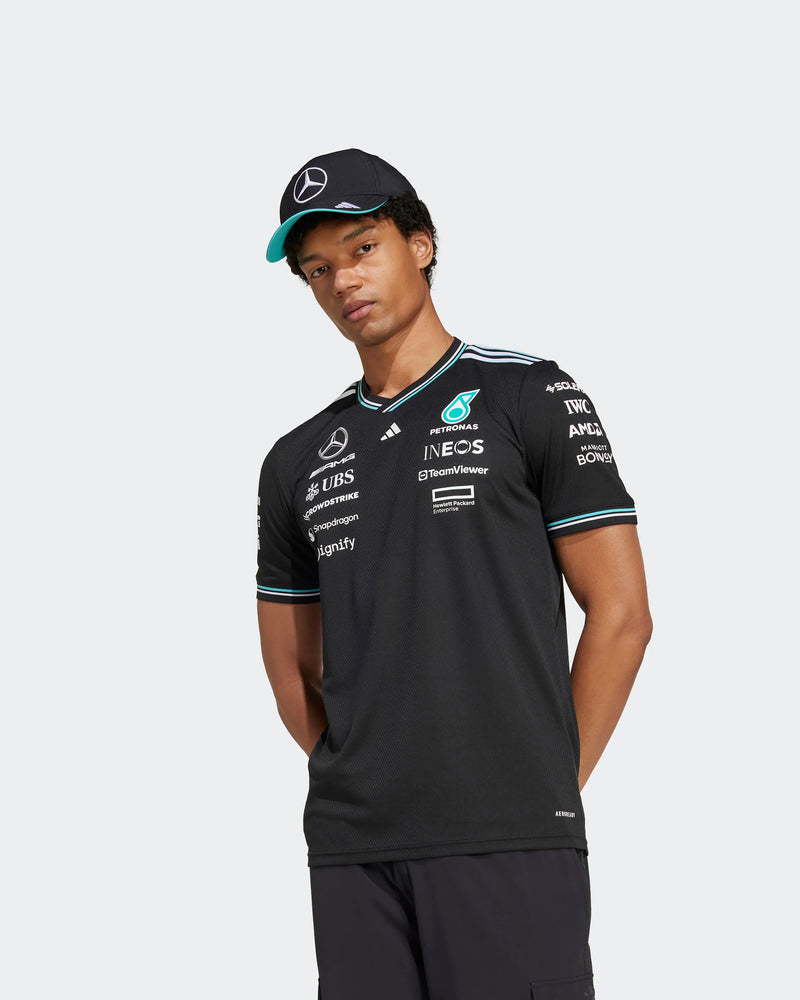 Camisa Autêntica de Piloto da Equipe Mercedes-AMG F1 2025 – Preta