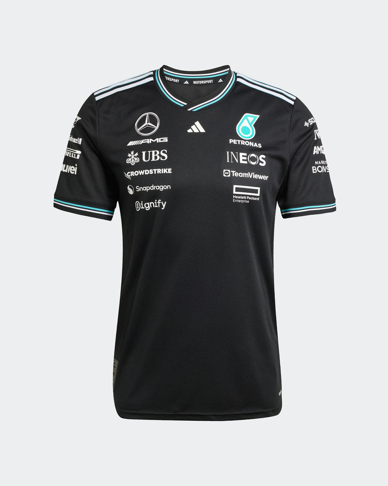 Camisa Autêntica de Piloto da Equipe Mercedes-AMG F1 2025 – Preta