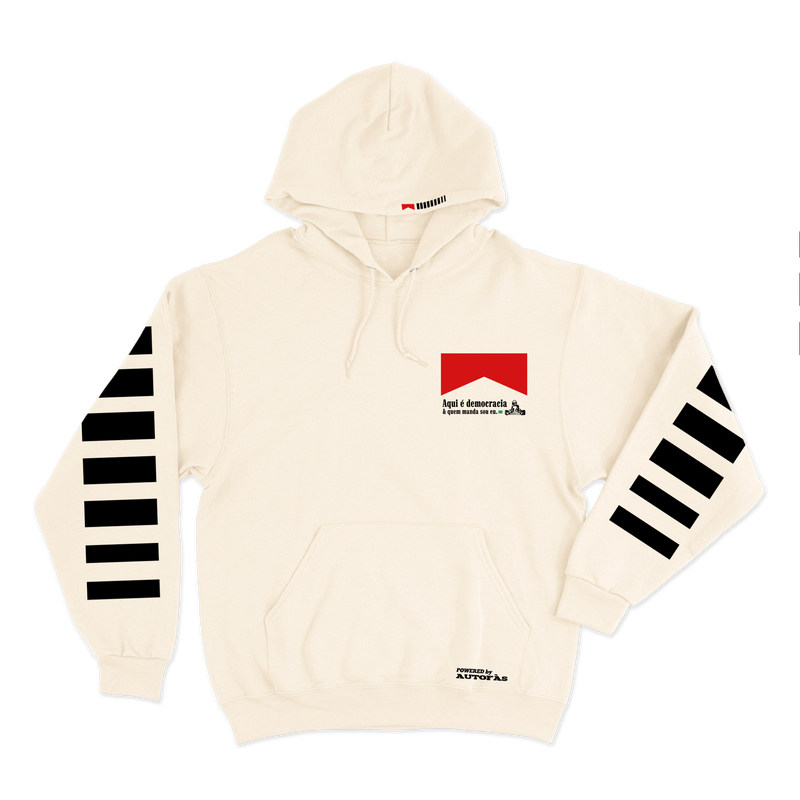 Moletom Canguru Democracia Retrô Off White