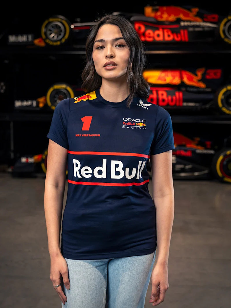 Camiseta Feminina do Piloto Max Verstappen – Red Bull Racing 2025