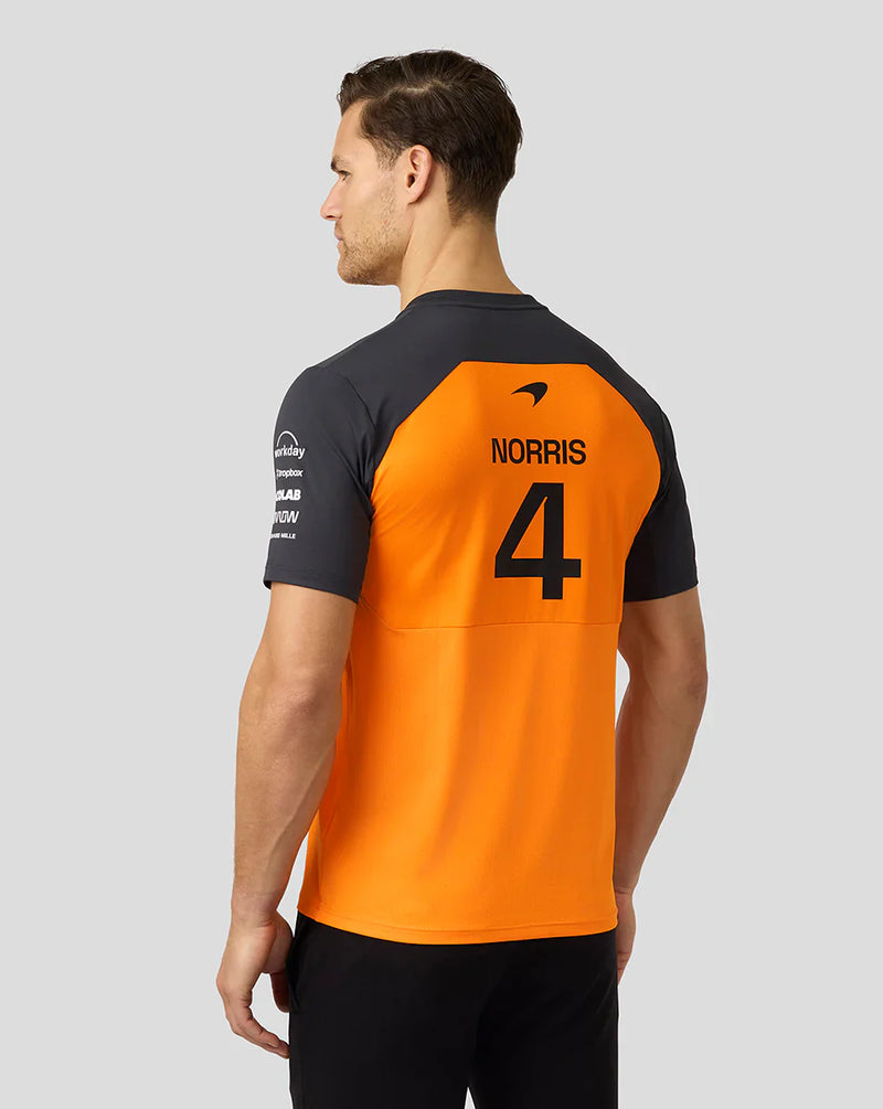 Camiseta Masculina da Equipe McLaren F1 2025 Lando Norris – PAPAYA