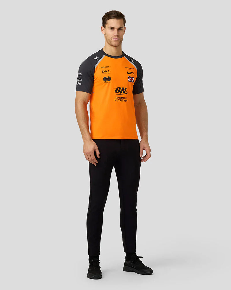 Camiseta Masculina da Equipe McLaren F1 2025 Lando Norris – PAPAYA