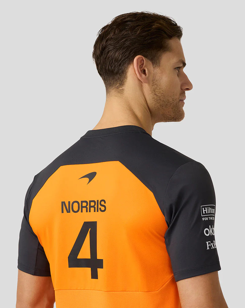 Camiseta Masculina da Equipe McLaren F1 2025 Lando Norris – PAPAYA