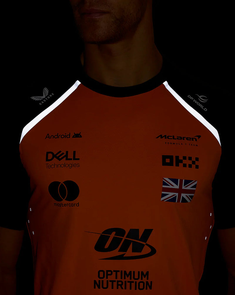 Camiseta Masculina da Equipe McLaren F1 2025 Lando Norris – PAPAYA