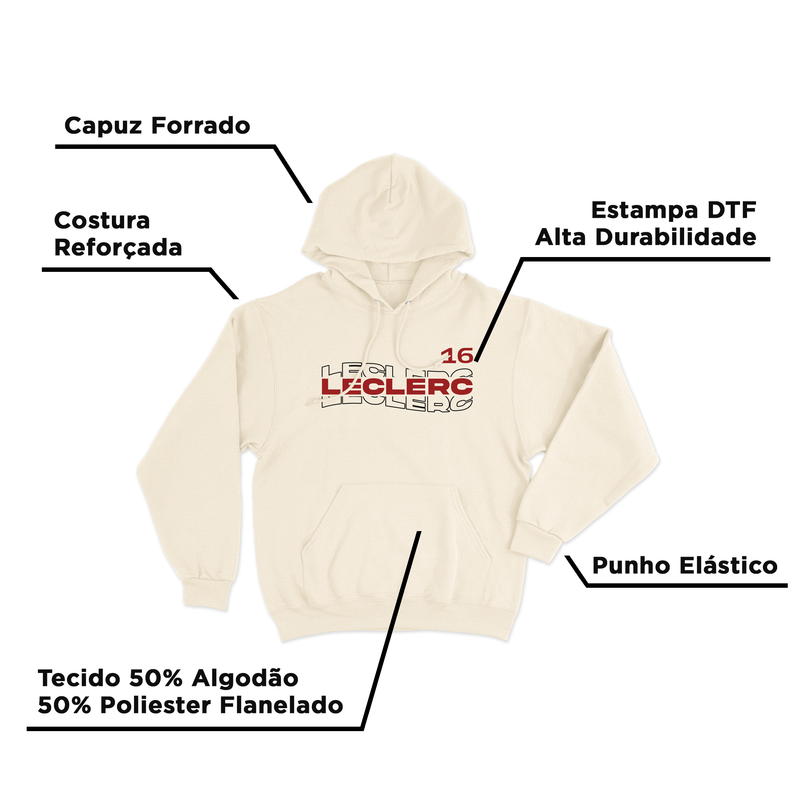 Moletom Canguru Charles Leclerc Waves Off White